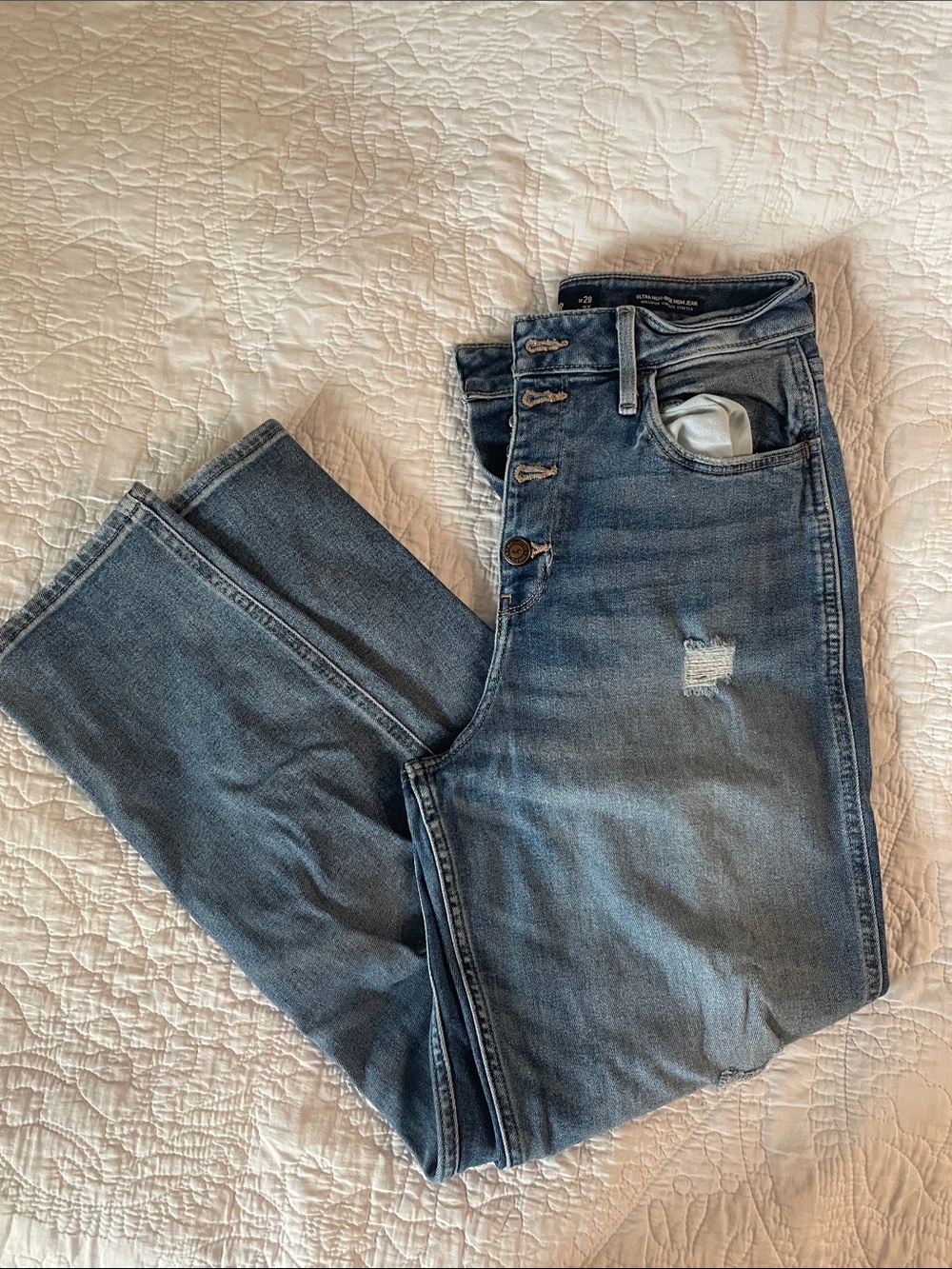 Hollister High-Rise Light Blue Distressed Jeans